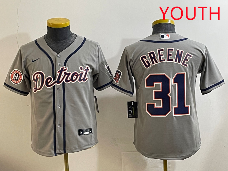 Youth 2025 Detroit Tigers 31 Greene grey Nike MLB jersey style 8